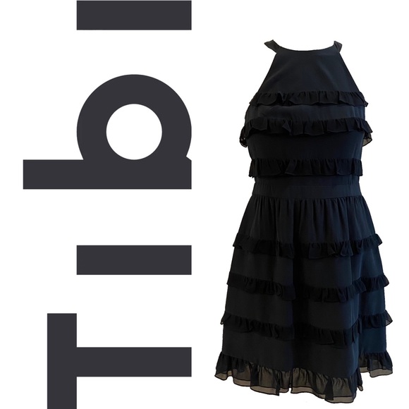 TIBI silk halter neck ruffle dress - Picture 1 of 8